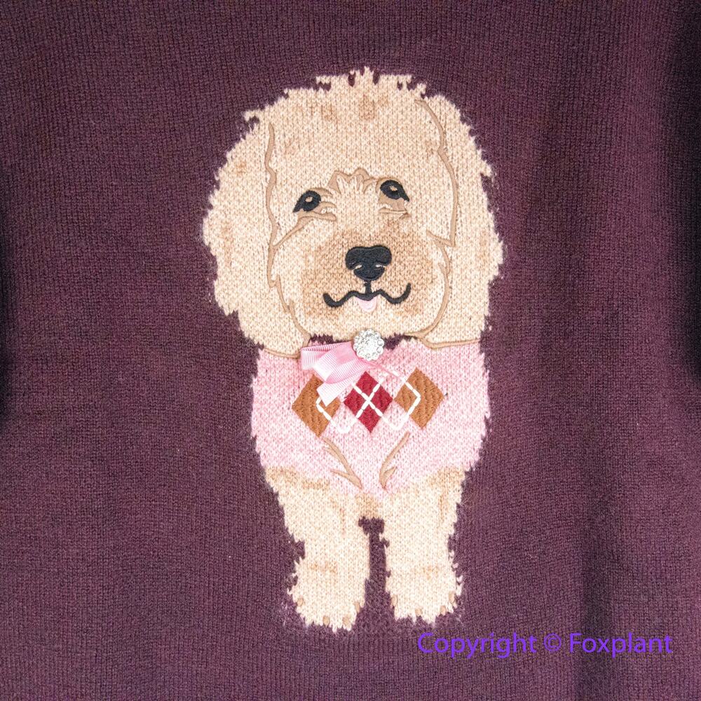 New! Anthropologie Maeve Crew-Neck Dog Icon Pullover Sweater, size S - Picture 9 of 16